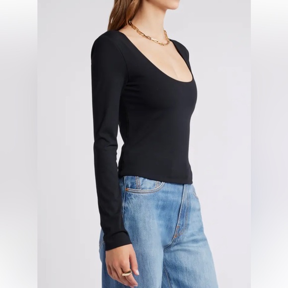 Open Edit Smooth Edit Scoop Neck Top - Picture 4 of 10